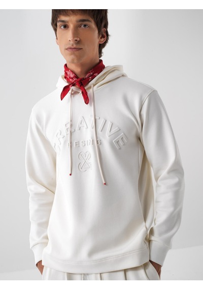 Xint Ekru Pamuk Dokulu Regular Fit Sweatshirt 300321