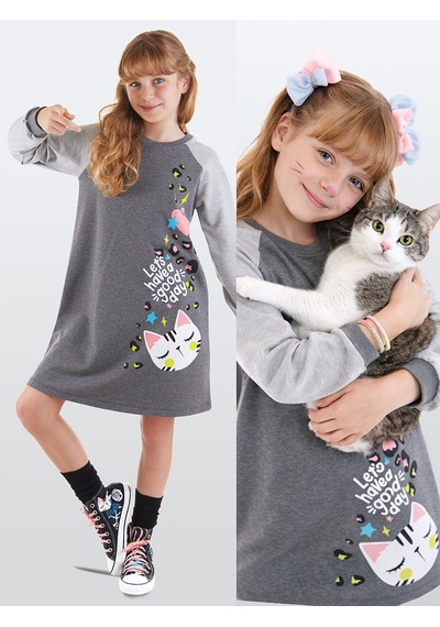 Denokids Vahşi Kedi Kız Çocuk Elbise