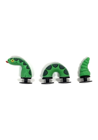 Crocs Terlik Süsü & Renkli Aksesuar 3 Boyutlu 3'Lü Jibbitz Neon Yeşil