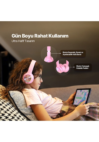 Soundbuddy Funled 2KM172 Bluetooth 5.3 Led Işıklı Kulak Üstü Kulaklık
