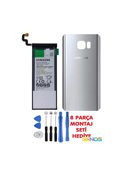 Samsung Galaxy Uyumlu Note 5 N920 Arka Kapak Pil Kapağı+batarya Pil Eb-bn920abe+montaj Set Gümüş