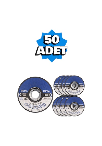 115x2,5 Metal Kesme Taşı 50 Adet Spiral Inox Demir Kesici Diski Demir Kesme Disk 115x2,5x22,23