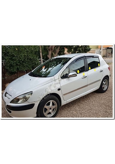 Peugeot 307 Krom Cam Çıtası 2001-2008 4 Parça Paslanmaz Çelik