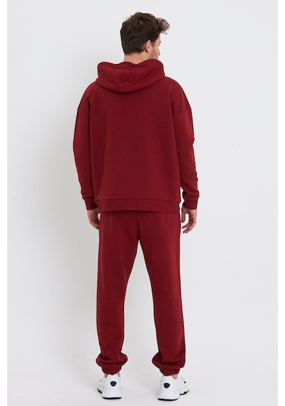 Polostate Erkek Kapüşonlu 3 İplik Sweatshirt Bordo