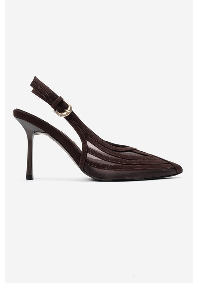 Luvi Shoes Fauna Koyu Kahverengi Saten Kadın Topuklu Ayakkabı Luvi Shoes Fauna Koyu Kahverengi Saten Kadın Topuklu Ayakkabı