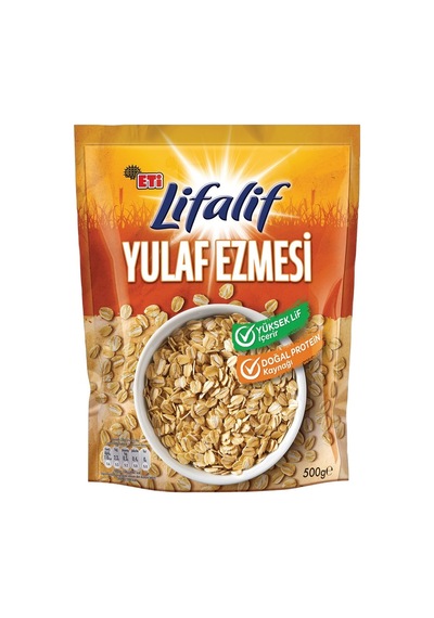 Eti Lifalif Yulaf Ezmesi 500g - Yüksek Lifli Kahvaltılık Gevrek 3'li Ekonomik Paket - 3 Adet Tarı