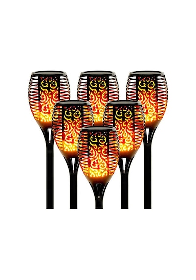 Solar Alev Led Bahçe Aydınlatma Peyzaj Lambası- 4 Adet
