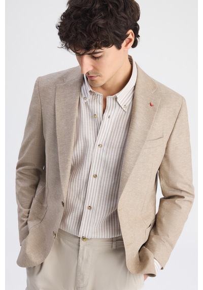 D's Damat Ds Damat Slim Fit Vizon Düz Kumaş Ceket 6hf044700436m Çok Renkli