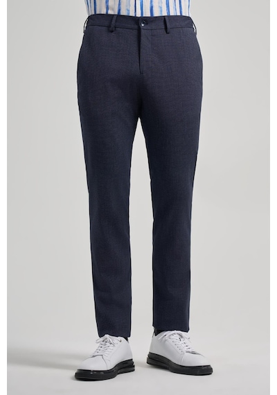 İmza Koyu Lacivert Kendinden Desenli Yan Cep Slim Fit Jogger Pantolon 1003250161 Koyu Lacivert
