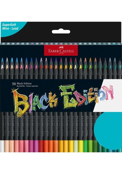 Faber-castell 116450 - Renkli Kalemler Blackwood, Black Edition, 50'li Kutu, Parlak Renkler, Yumuşak Çizgili, Siyah Ah Genel