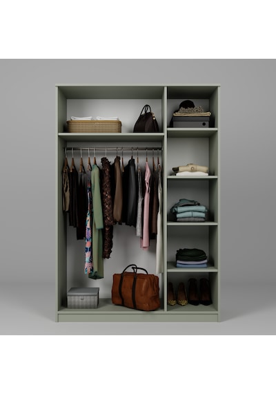 Loren 3 Kapaklı, 6 Raf Bölmeli, Askılıklı Geniş Elbise Dolabı, Gardırop, Kül Yeşili 190 135 Kül Yeşili Loren 3 Kapaklı, 6 Raf Bölmeli, Askılıklı Geniş Elbise Dolabı, Gardırop, Kül Yeşili 190 135 Kül Yeşili