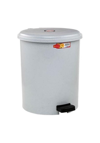 Tr Sy-4219 Gri Pedallı Yuvarlak Çöp Kovası İç Kovalı 40 Litre