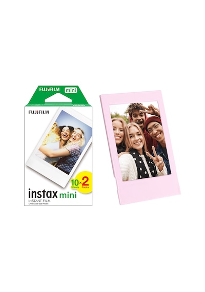 Instax Mini 12 Makine Uyumlu 20'li Film Ve Pembe Fotoğraf Çerçevesi
