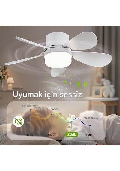 30w Uzaktan Kumandalı Tavan Tipi Fan Ampul Ayarlanabilir Işık Ve Serinletici Fan