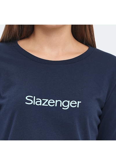 Slazenger PAOLINA IN Kadın Pamuklu Lacivert / Turkuaz Pijama