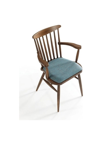 Cotswold Ahşap Kolçaklı Amerikan Retro Sandalye Mavi