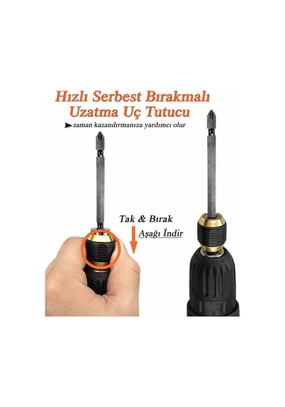 1 Adet Manyetik Mıknatıslı Matkap Ucu Bits Uç Tutucu Pratik Sök Tak Hızlı Bilyalı Manyetik Uç