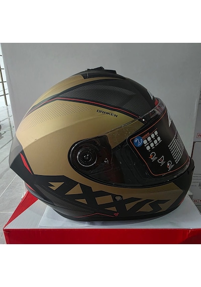 Kapalı Kask Axxıs Mat Gold Siyah M