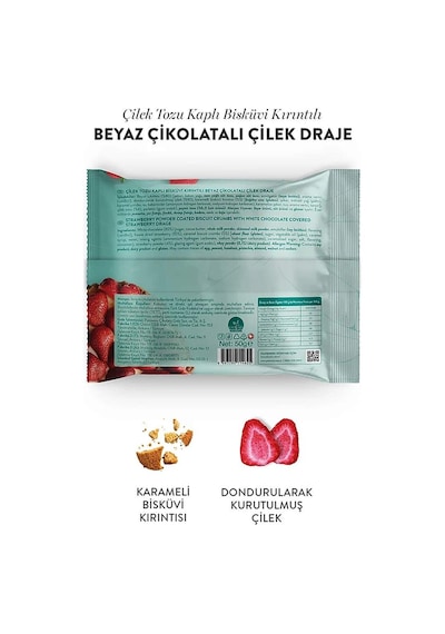 Beyaz Çikolatalı Çilekli Cheesecake Çilek Draje, 50g X 3 Adet 35003659-set3