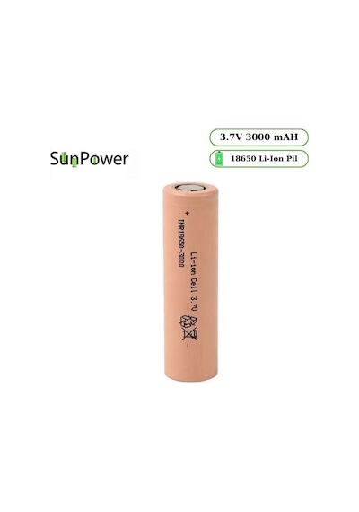 Sunpower Li-ion 18650 3.7v 3000 Mah Şarjlı Pil