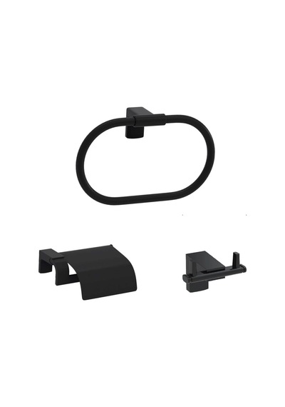Tema Premium 3'lü Kapaklı Siyah Set