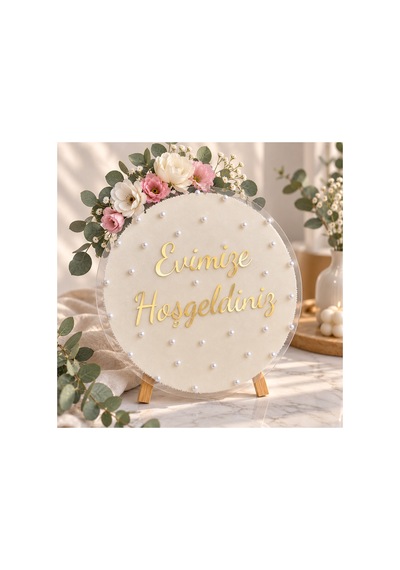 Evimize Hoşgeldiniz Yazılı Kapı Süsü Pleksi 30 Cm Bej - 921582457 Bej - 921582457 Bej