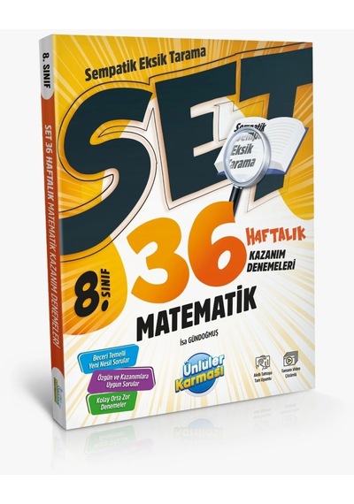 Ünlüler Karması 8.sınıf Matematik 36 Haftalık Kazanım Denemeleri