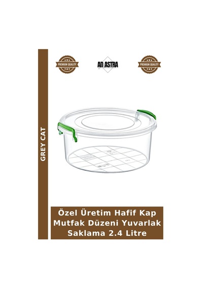 Özel Üretim Hafif Kap Mutfak Düzeni Yuvarlak Saklama 2.4 Litre Çok Renkli