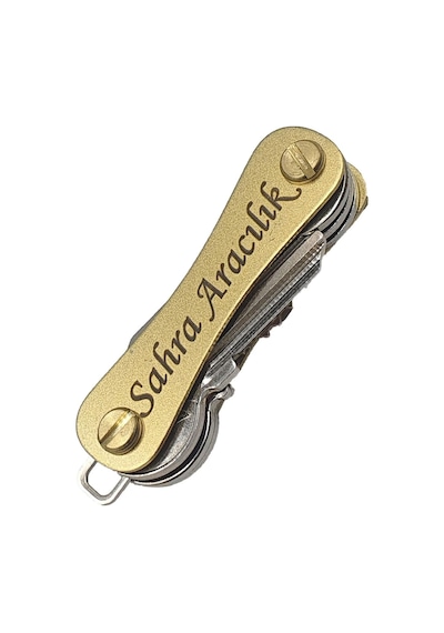 Metal Eskitme 6'lı Anahtarlık, Gold, Baskıya Uygun
