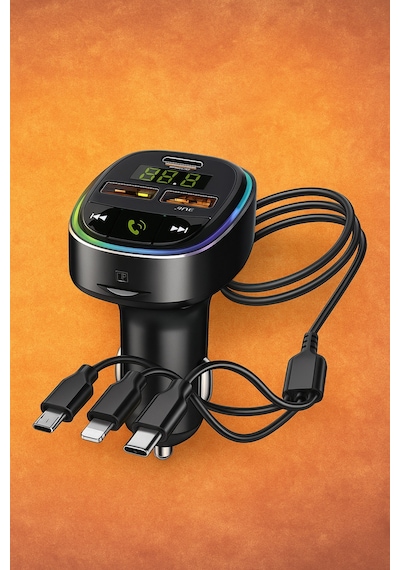 G15 Siyah Fm Transmitter Araç Şarj Cihazı 18w Hızlı Şarj - Usb/type-c/tf Kart Destekli Diğer