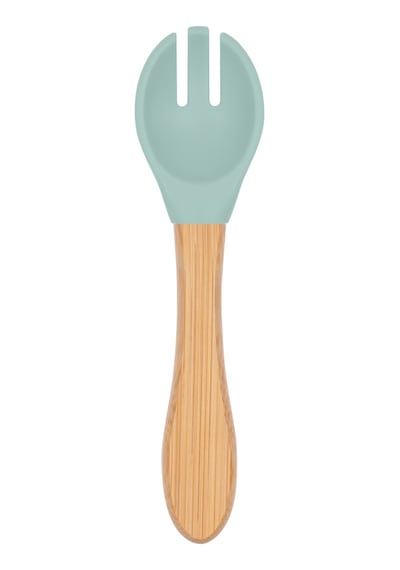 Bambu Saplı Silikon Mama Çatalı Spring Yeşil