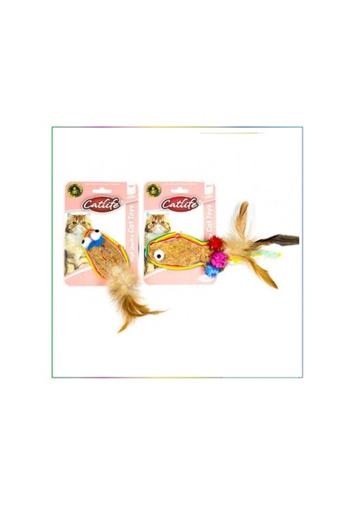Catlife Meşe Kedi Oyuncağı Renkli Püsküllü Sarı