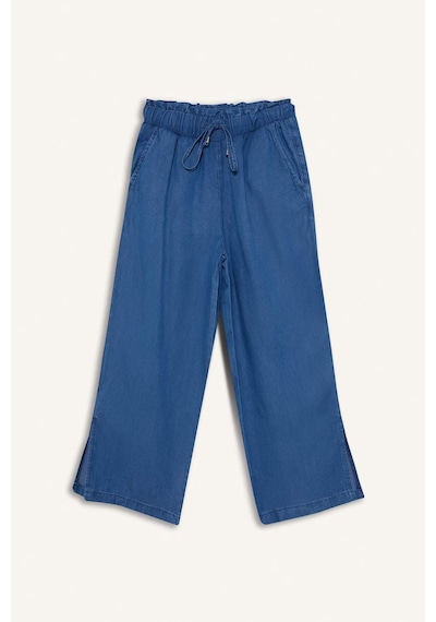 Defacto Pull On Culotte Yüksek Esnek Belli Tensel Yıkamalı İnce Jean Pantolon D8241ax25smnm28 Mavi