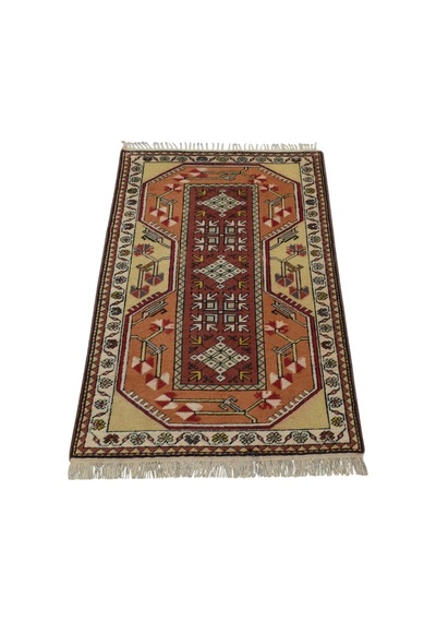 Zehra Abla Halı Vintage El Dokuma Ender Bozalan Milas Muğla Yün Halı 7364 Çok Renkli