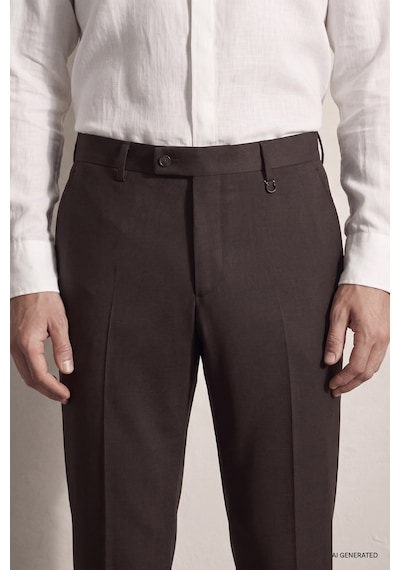 Twn Kahverengi Düz Kumaş Pantolon 7ef03hc02345m Çok Renkli