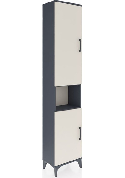 Arges Dolap 4 Raflı 2 Kapaklı Tek Askılı 44x30x221 Antrasit-aytaşı Antrasit