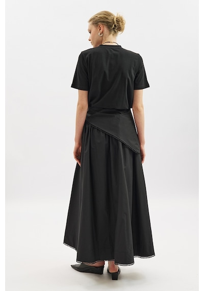 Manuka Önü Düğmeli Poplin Etek Siyah Ss26etk00001-01 Siyah