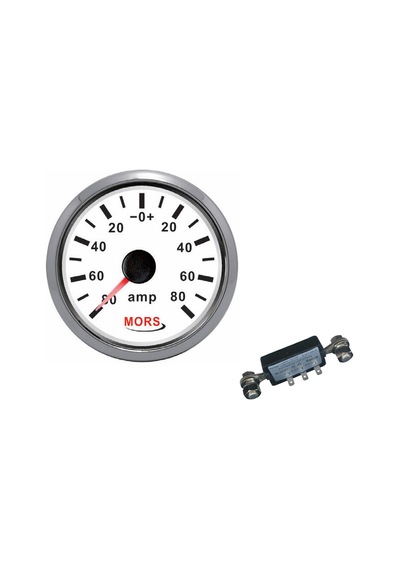 Ampermetre 12-24v Beyaz Şönt Dahil
