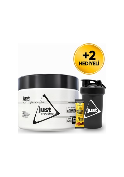 Just Nutrition Creatine Monohydrate Kreatin 126 Gr 42 Servis + Shaker + Protein Kahve Aromasız