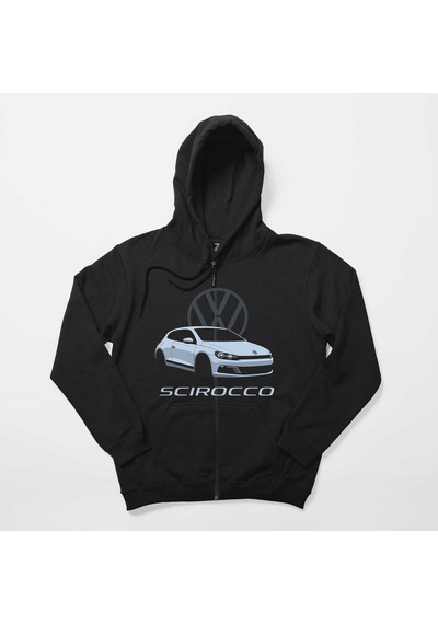 Volkswagen Scirocco Siyah Fermuarlı Kapşonlu Sweatshirt