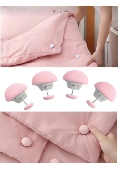 Yorgan Ve Nevresim Sabitleme Seti 4 Adet Pembe