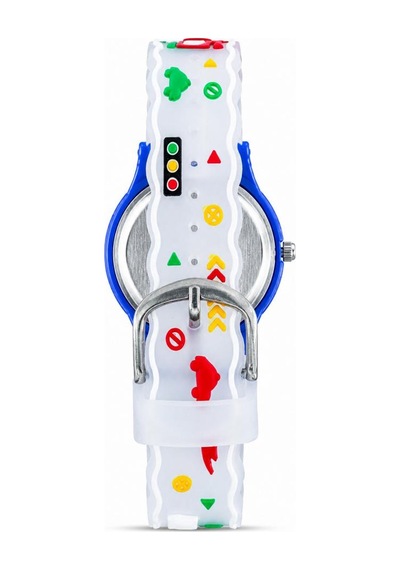 3d Kabartmalı Araba Desenli Erkek Çocuk Saati Mavi St-304447 Beyaz