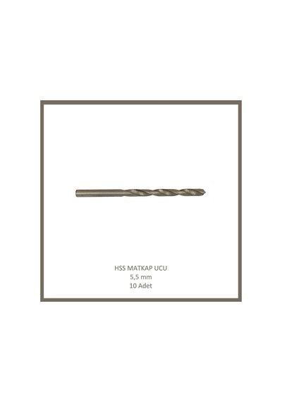 Hss Matkap Ucu 5,5 Mm, Metal, Ahşap, Plastik İçin 10 Adet