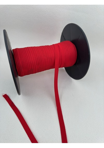 1 Cm Balıksırtı Şerit - 10 Metre - Kırmızı - Polyester