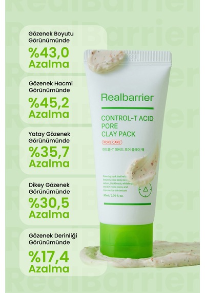 Fazla Sebum Ve Siyah Nokta Karşıtı Krem Dokulu Kil Maskesi Realbarrıer Control-t Acid Pore Clay Pack
