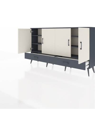 Arges Konsol 6 Raflı 2 Çekmeceli 4 Kapaklı 176x30x99 Antrasit-ayt Antrasit-aytaşı/antrasit Arges Konsol 6 Raflı 2 Çekmeceli 4 Kapaklı 176x30x99 Antrasit-ayt Antrasit-aytaşı/antrasit