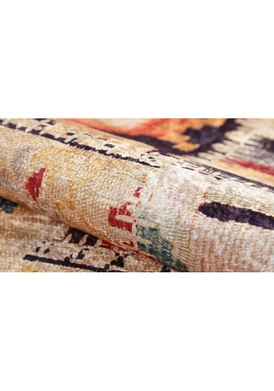 Piksel Halı Turuncu Patchwork Desen Dijital Baskı Halı Çok Renkli