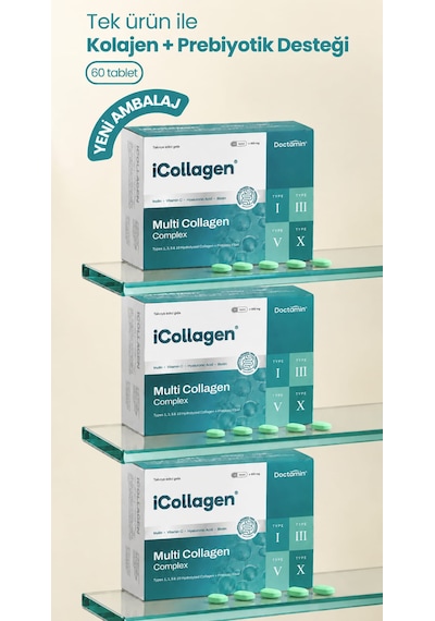 Doctamin İcollagen Kolajen Ve Prebiyotik Tablet 1500 Mg 60 Tablet 3 Adet