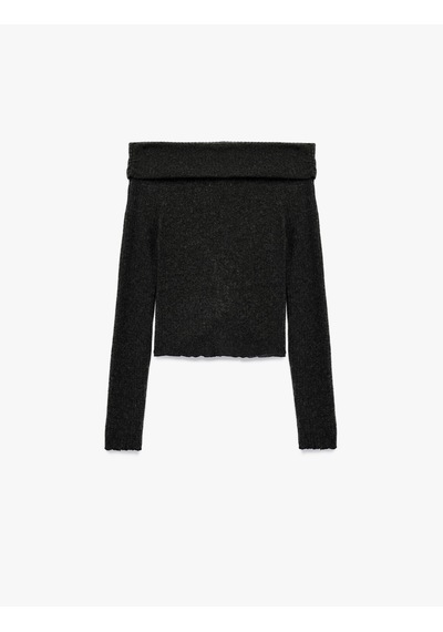 Koton Viskon Karışımlı Kaşkorse Omzu Açık Slim Fit Uzun Kollu Tişört Antrasit 6wal10196ık Antrasit Koton Viskon Karışımlı Kaşkorse Omzu Açık Slim Fit Uzun Kollu Tişört Antrasit 6wal10196ık Antrasit