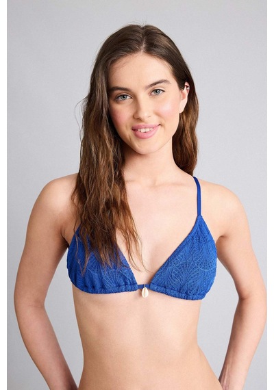 Defacto Regular Fıt Nakışlı Brode Bikini Üstü B6894ax26smbe114 Mavi-be114